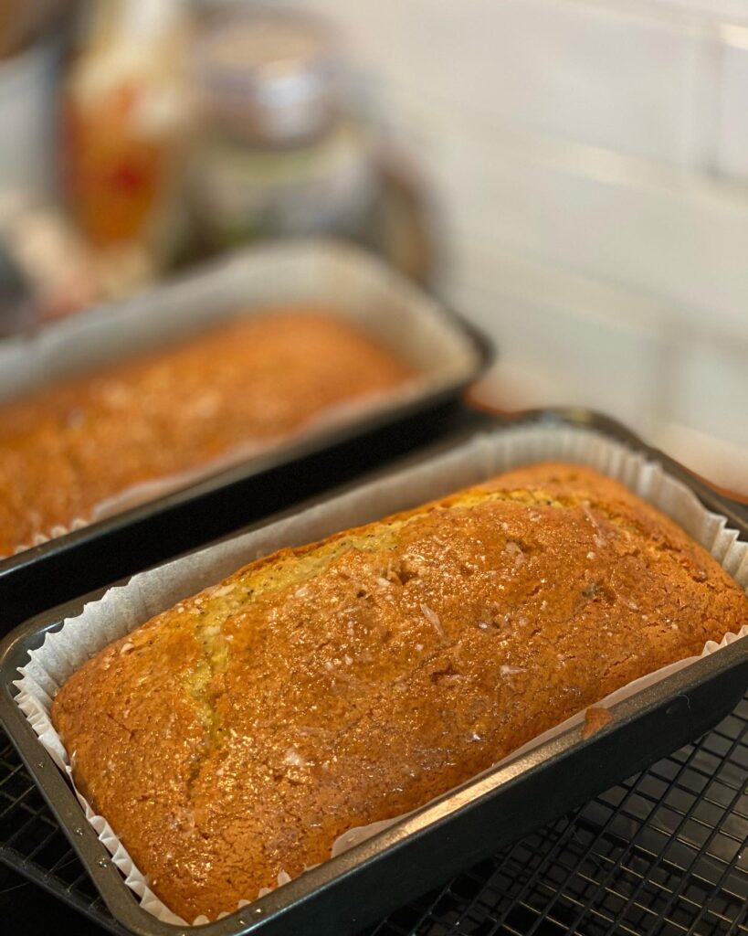 Two loaves of banana bread 
