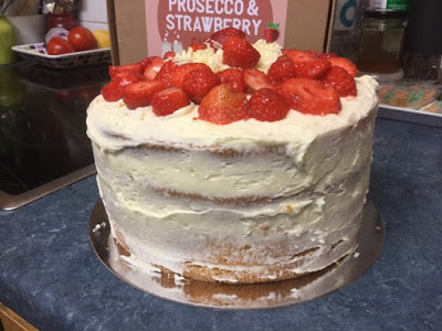 Prosecco and Strawberry Cake for a Special Birthday
