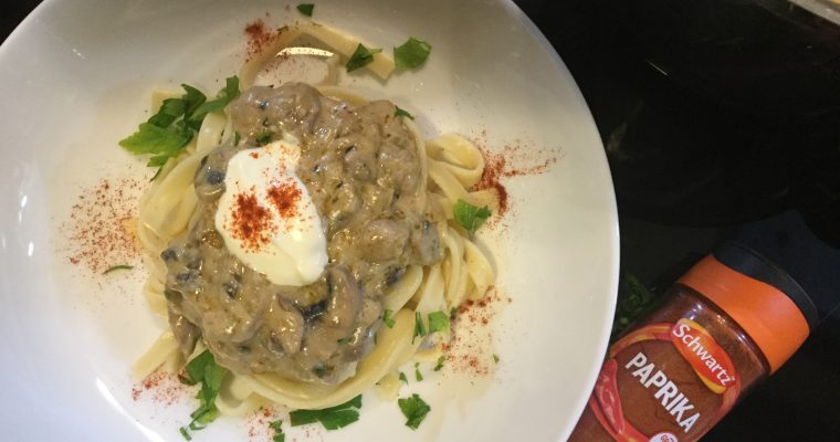 Recipe: Mushroom Stroganoff with Tagliatelle Noodles