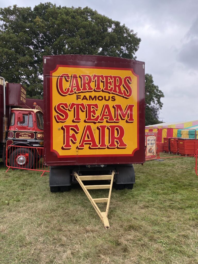 Sign on the side of the vehicle