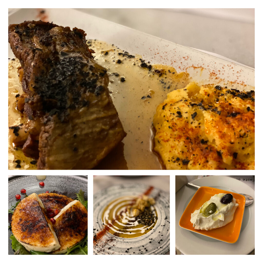 Several images of our meal in Athens