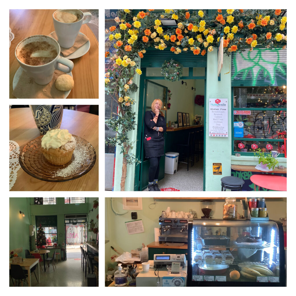 Selection of photos of vegan cafe