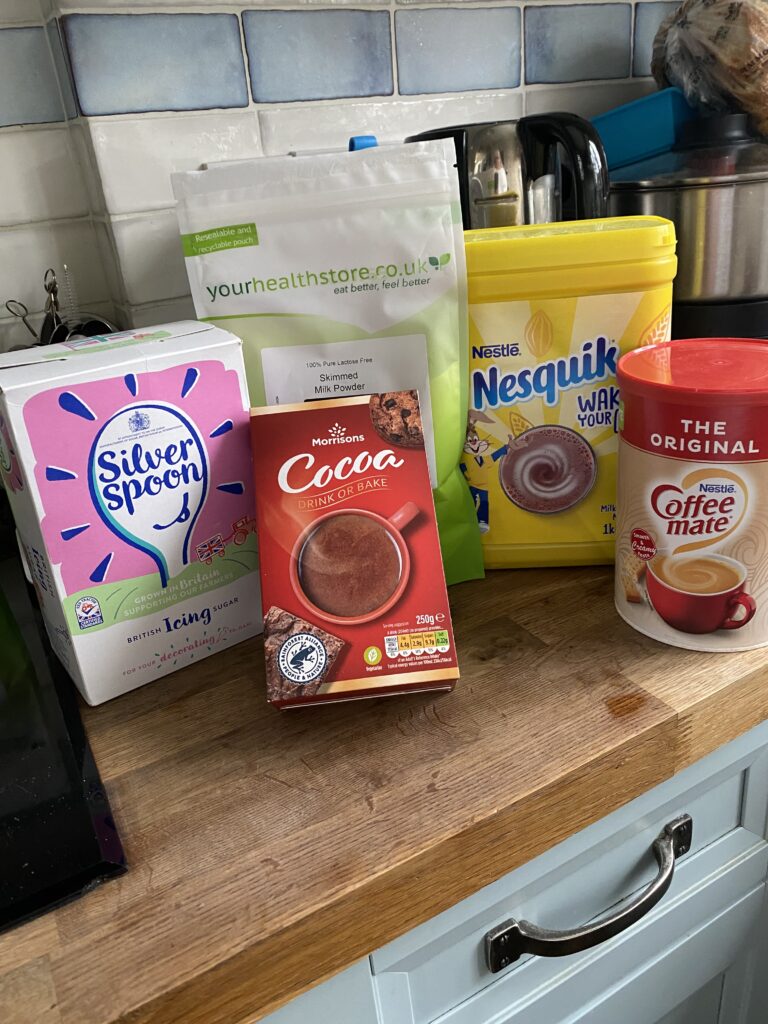 Packages of main ingredients